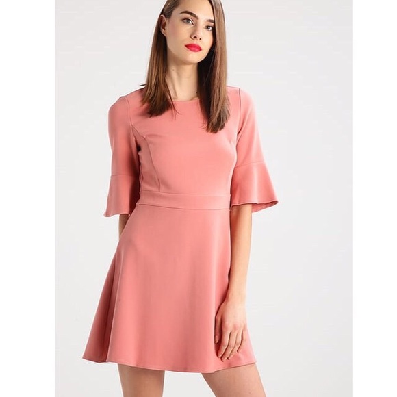 ASOS Dresses & Skirts - 16. NWT ASOS Vila pink ruffle sleeve A line mini dress